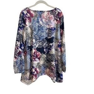 Chico's Zenergy Floral Print Long Sleeve Swing Tunic Top Womens US Size 16/18 3